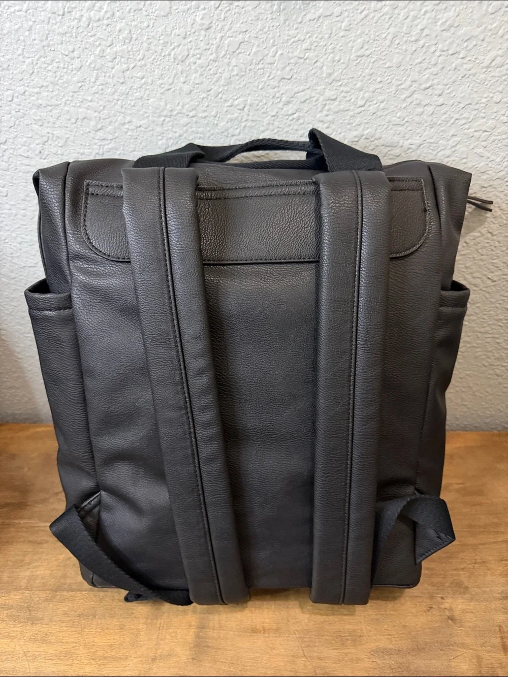 Universal Thread Black Faux-Leather Men’s Backpack Tote